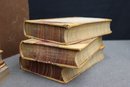 Group Lot Of Vintage Leather Bound Books     (some Age/wear Condition Issues)