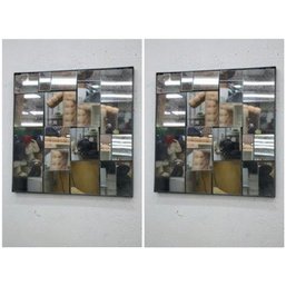 Pair Of 24'x24' Perspective Wall Mirrors For CB2 Metal Frame