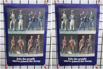 #46-pair Of Vintage U.S. Army Recruitment Poster  'Join The People Whove Joined The Army'