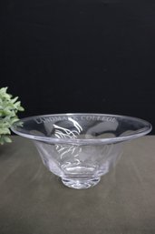 Engraved Simon Pearce Art Glass Bowl - Engraved With Landmark College 1985