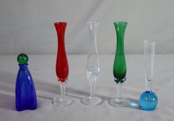 Group Lot Of Colored Hand Blown Glass