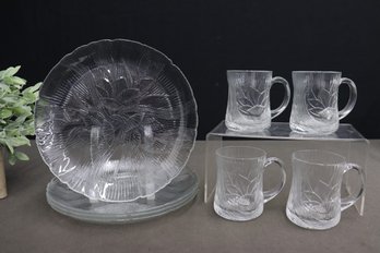 Group Lot Of Canterbury By ARCOROC Glass Plates And Mugs
