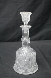 Antique American Brilliant Period Style Cut Glass Bell Shaped Decanter