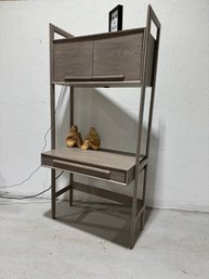 Crate & Barrel Tate  Stone Bookcase Desk With Outlet