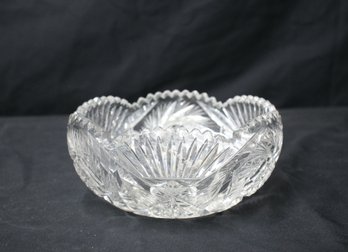 Vintage Glass Crystal Fan And Hobstar Serving Bowl