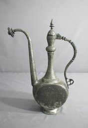 B - Vintage Persian Tinned Copper Aftaba Pitcher/Ewer