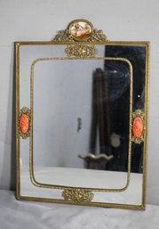 Vintage Decorative Mirror With Coral Cameos