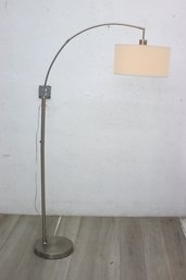 Tall Adjustable Arched Floor Lamp With Drum Shade