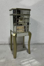 Five Drawer Mirrored Jewelry Chest