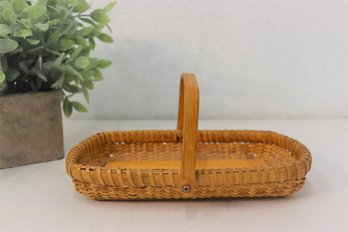 Rattan And Wood Small Garden Basket