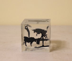 Silhouette After Picasso Toros Y Toros Frosted Resin Paperweight