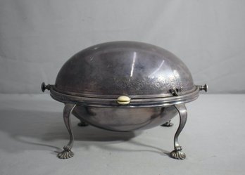 Vintage Silver Plated  Roll Top Bun Warmer