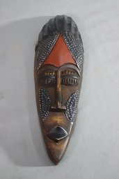 Western African Painted Hand Carved Wood Tribal Mask