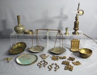 Group Lot Of Vintage Brass Objects