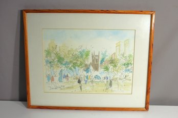 Joe Barker Original Watercolor - 'Rittenhouse Square'