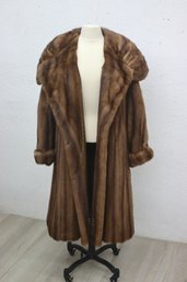 Vintage Pastel Canadian Brown Mink Fur Coat Stroller Jacket M/l