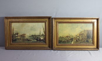 A Pair Of  Framed  Venice Landscapes By Guardi: Venice - San Marco & Isola Di S. Giorgia