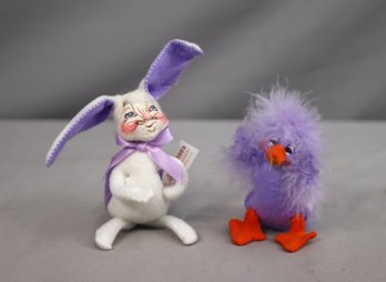 Annalee 2003 Bunny Rabbit  And Annalee 2005 Furry Bird