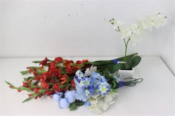 Group Lot Of 3 Varieties Of Artificial Flowers