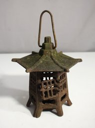 Cast Iron Asian Japanese Pagoda Garden Hanging Tea Light/Candle Lantern/Lamp