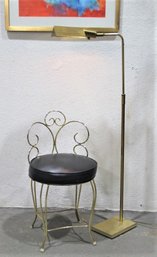 Gold-tone Bent Wire Vanity Seat