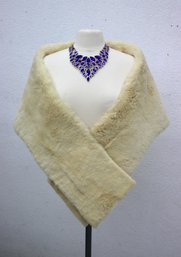 Cornelius Natural Blonde Mink Stole/wrap With Side Pockets