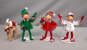 Quartet Of Annalee Decorative Christmas Figurines
