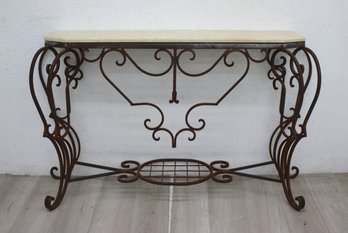 Wrought  Iron Console Stone Top