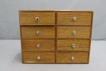 OAK VENEER MODERNIST MINI  JEWELRY CHEST