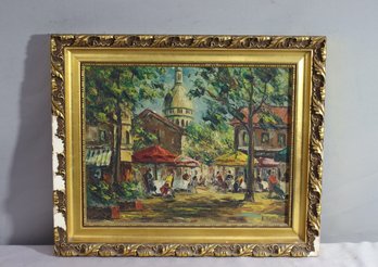 A Valentin Signed Vue De Montmarte Original Oil On Artist Board  Signed LR  A Valentin Paris