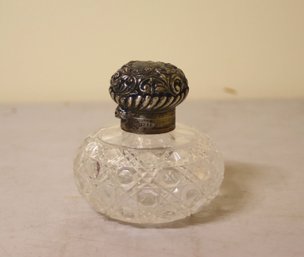 Antique Cut Glass Crystal Perfume Bottle