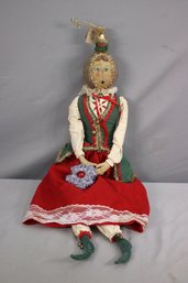 Vintage Handcrafted Art Doll Christmas Madame By Joe Spenser/gathered Traditions
