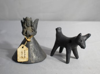 Set Of Vintage Handmade  Figurines: Angel And Animal