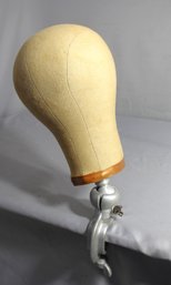 Vintage Millinery Hat Block With Adjustable Clamp Stand