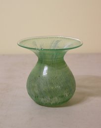 Vintage Green Aventurine Art Glass Vase