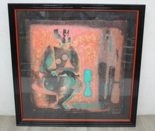 Framed BYRON GALVEZ (MEXICAN, 1941-2009) Acryligraph, Signed And Dated, Edition 64/250