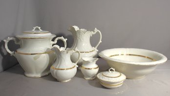 Group Lot Of Vintage White And Gold Porcelain Pieces