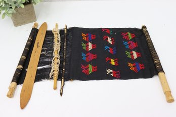 Indigenous Weaving In Progress - Weaver Tools With Partial Weaving