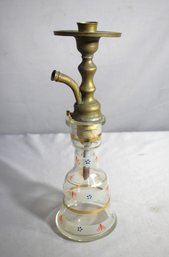 Vintage Brass And Glass Decorative Hookah