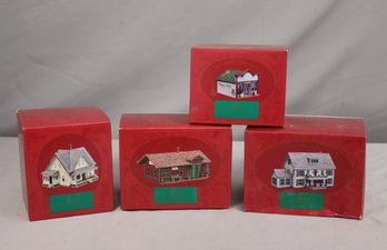 Group Lot Of 4 Hallmark 'sarah, Plain And Tall' Collection Model Replica Buildings From Movie Of Same Name,