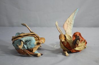 Two Vintage Musician Angels Hanging Ornament