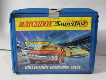 Vintage 1970 Matchbox Superfast Car Storage Collectors Carry Case W/ 2 Trays And Cars