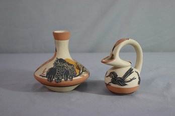 Pair Of 1983 Betty Selby Pottery- Vase And Pitcher