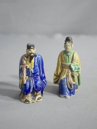 Pair Of Antique Miniature Chinese Mudman Figurines