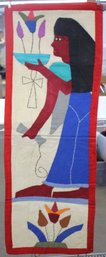 Vintage Egyptian Appliqu Handmade Textiles Quilt Wall Hanging Tapestrie
