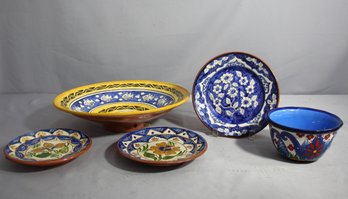 Group Lot Of Italian Pottery: Plates And Bowls