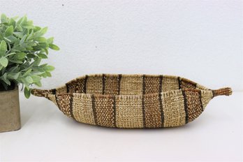 Hand-woven Ethiopian Gambella Canoe Basket