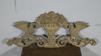 Antique Cast Iron Architectural Pediment - See Photos For Condition