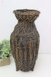 Rattan Woven Vintage Japanese Milk Vessel.