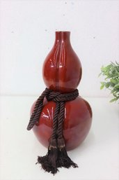 Oxblood Trefoil Gourd Vase With Braided Tassels Diane Love For Mikasa